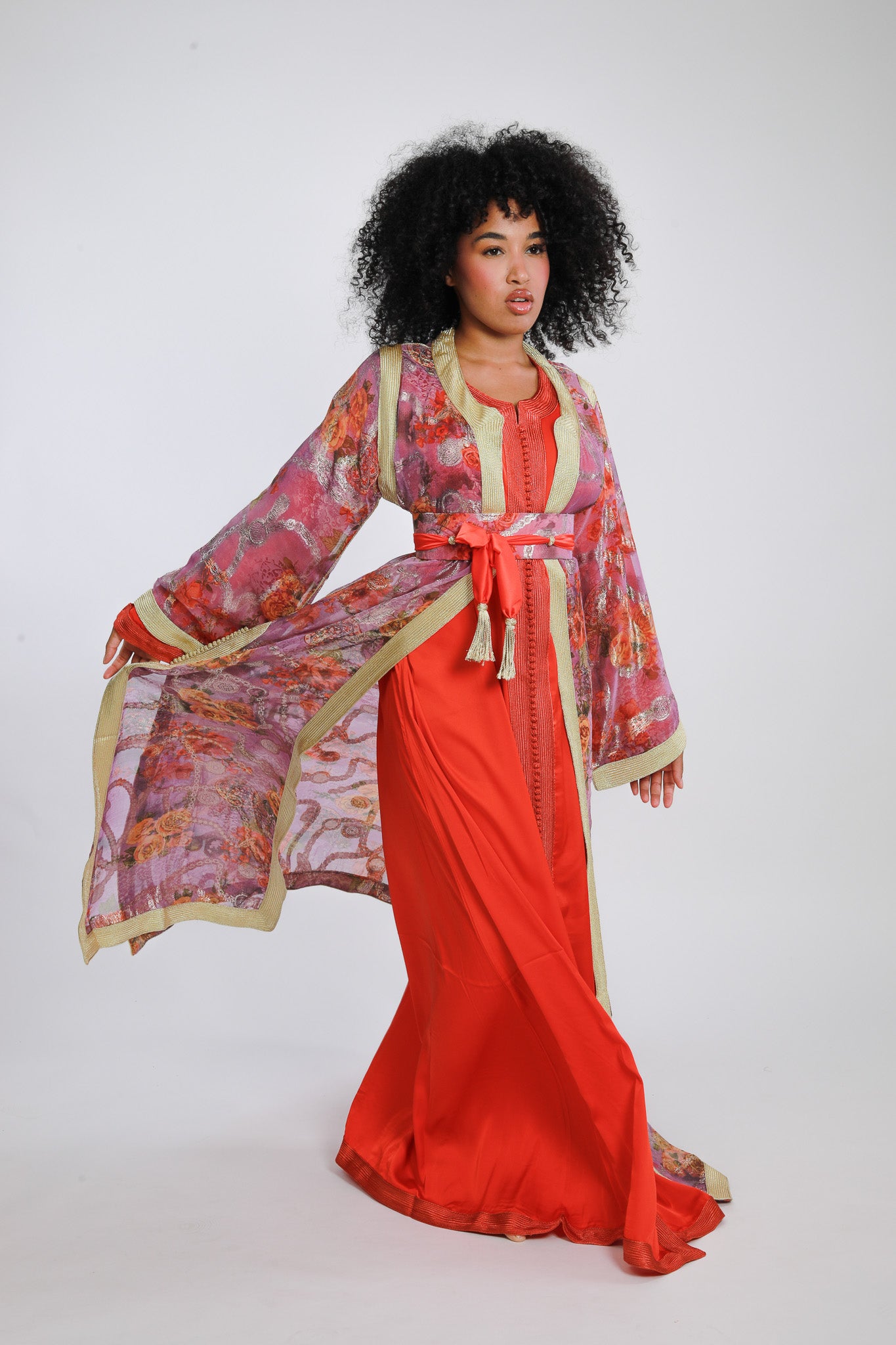 Caftan Marocain Jawhara orange