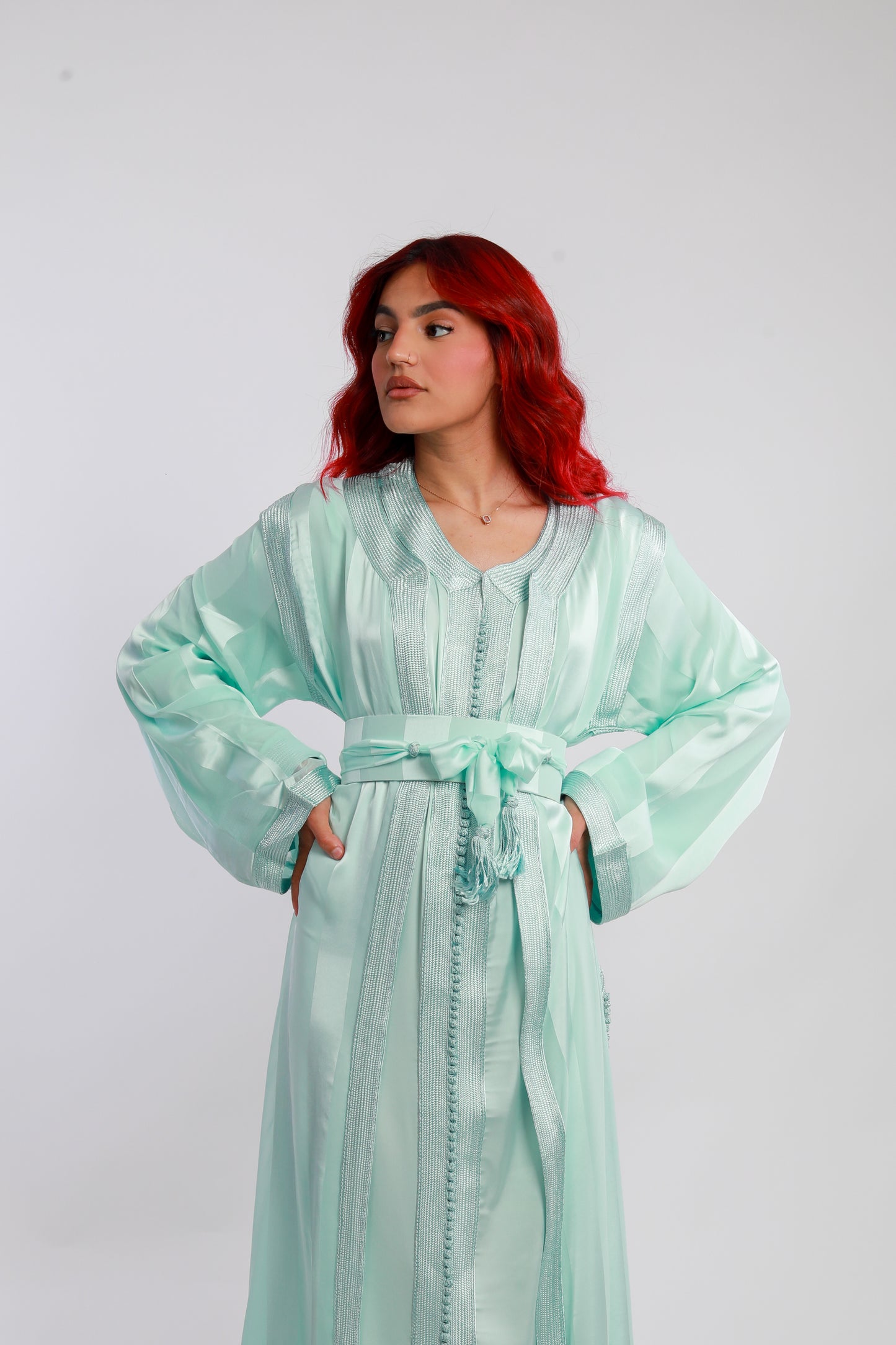 Caftan Marocain bleu ciel